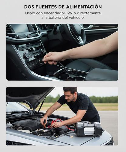 Compresor 12v Doble cilindro Gadnic AV37-TY Digital Auto Linterna - 3