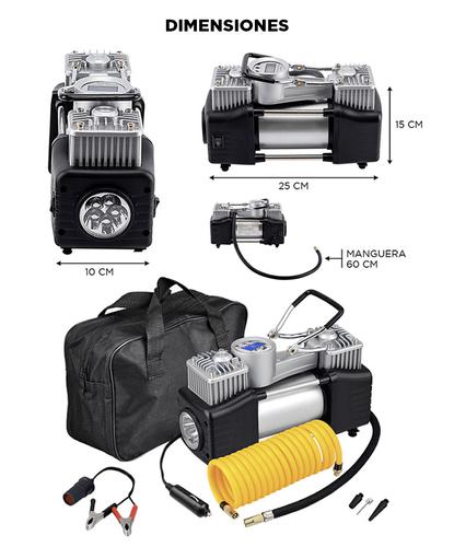 Compresor 12v Doble cilindro Gadnic AV37-TY Digital Auto Linterna - 6
