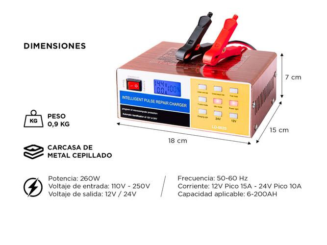 Cargador De Batería Para Auto Gadnic AV300 Mantenedor 12v - 24v Corte Automático Inteligente - 4