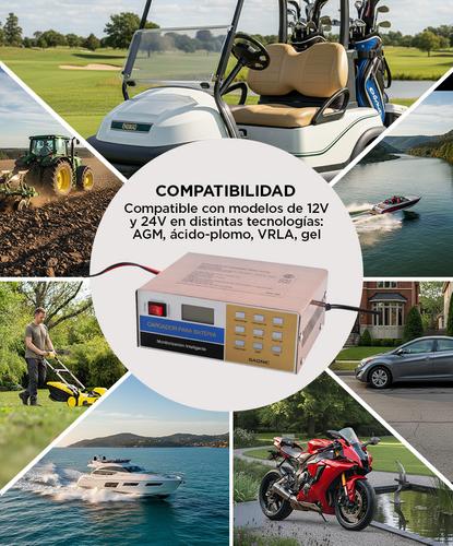 Cargador De Batería Para Auto Gadnic AV300 Mantenedor 12v - 24v Corte Automático Inteligente - 3
