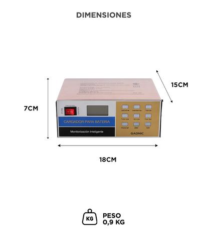 Cargador De Batería Para Auto Gadnic AV300 Mantenedor 12v - 24v Corte Automático Inteligente - 5