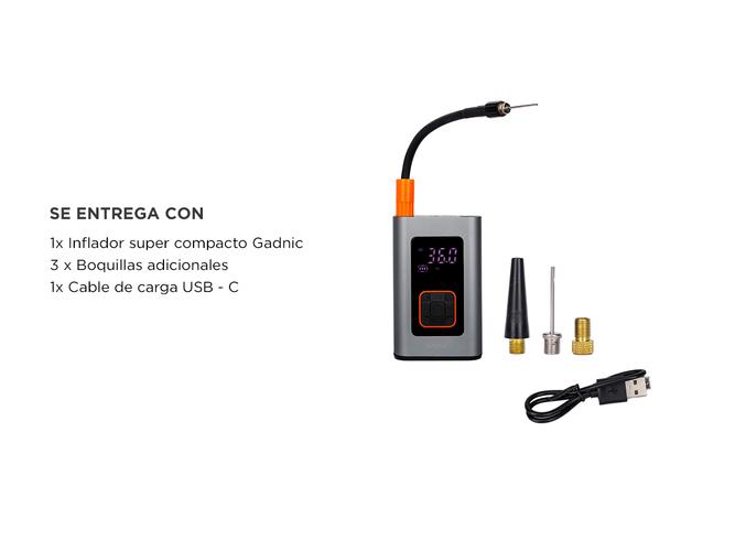 Inflador de Neumáticos Gadnic Inalámbrico Mini Recargable  - 6