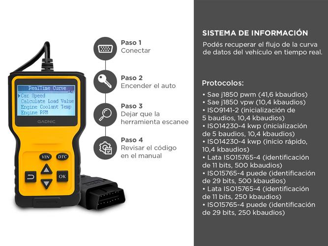Scanner Automotriz Multimarca Gadnic VA43 OBD2 Universal Diagnóstico Profesional Outlet - 3