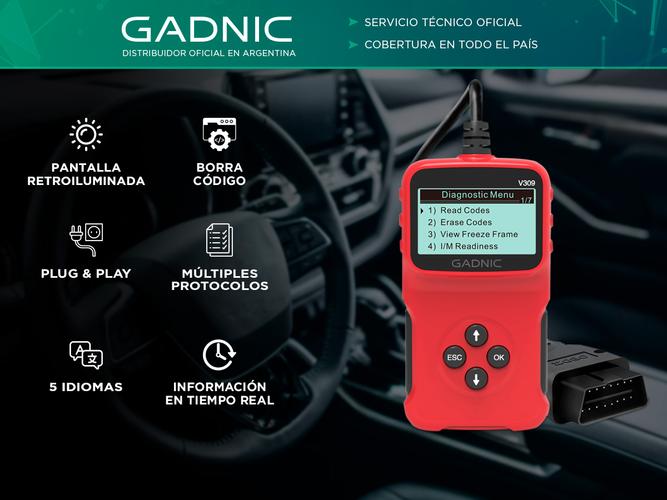  Scanner Automotriz Multimarca Gadnic VA44 OBD2 Universal Diagnóstico Profesional - 1
