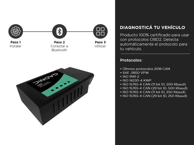 Scanner Automotriz Multimarca Gadnic VA45 OBD2 Adaptador Bluetooth ELM327 V 2.1 - 3