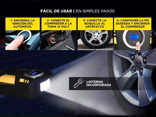 Mini Compresor de Aire Gadnic Inflador Portátil Para Autos Llantas  Outlet - 3
