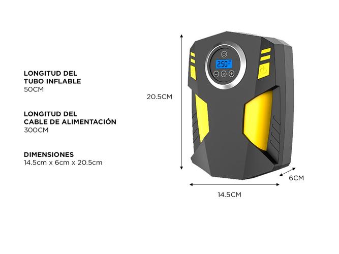 Mini Compresor de Aire Gadnic Inflador Portátil Para Autos Llantas  - 5