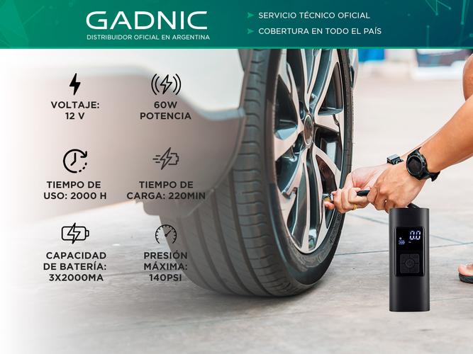 Inflador Portatil Gadnic Bateria Auto 6000mah - 1