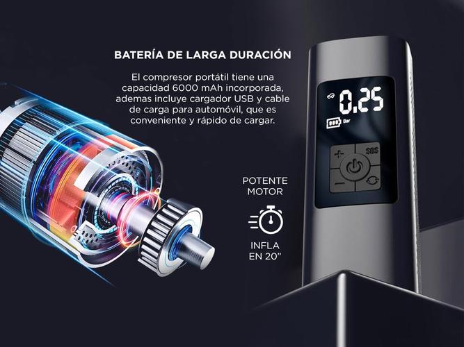Inflador Portatil Gadnic Bateria Auto 6000mah - 2