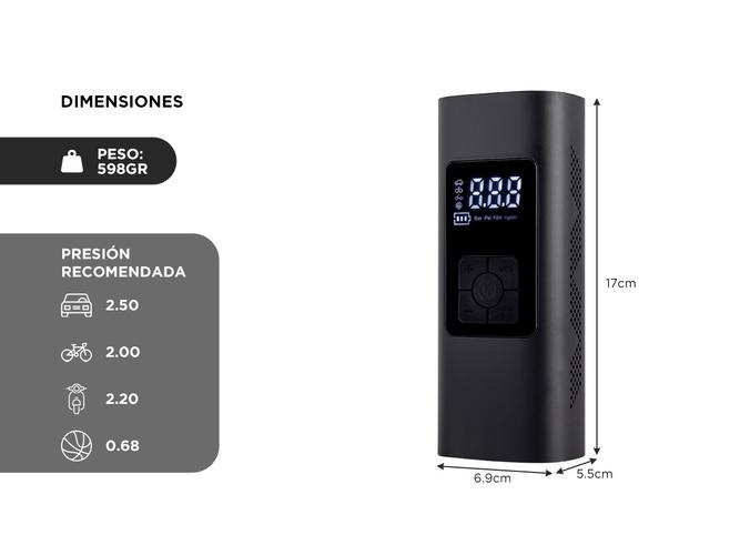Inflador Portatil Gadnic Bateria Auto 6000mah - 5