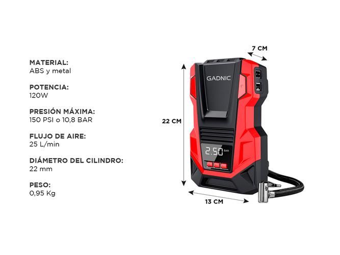 Compresor de aire Inflador Gadnic Portatil 12V220V - 5