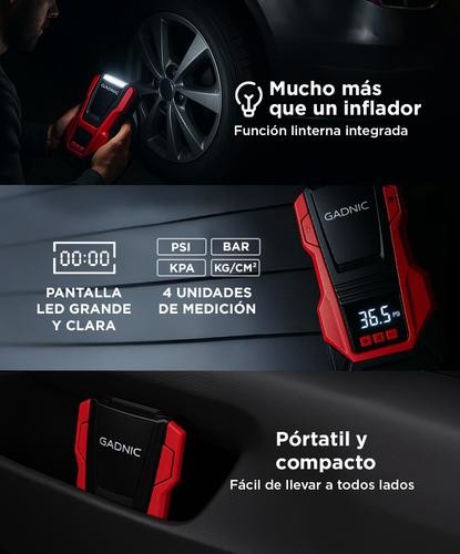 Compresor de aire Inflador Gadnic Portatil 12V220V Outlet - 4