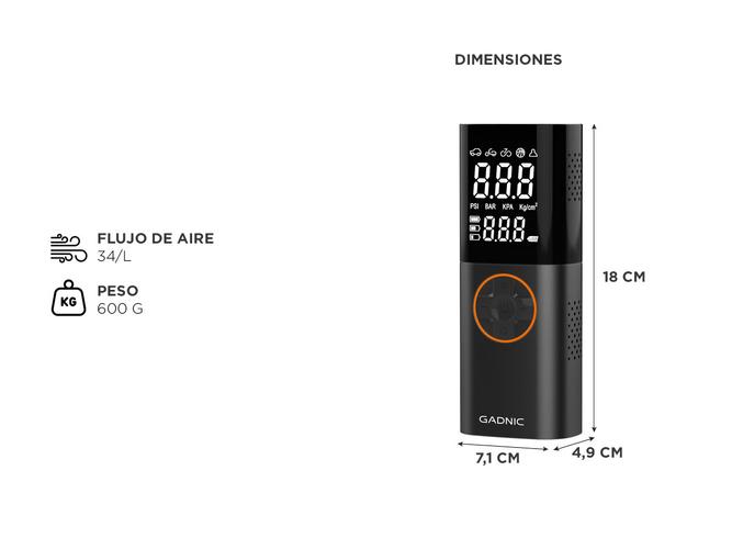 Inflador Inalámbrico Gadnic con Linterna Outlet - 5