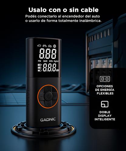 Inflador Compresor Inalámbrico Gadnic con Linterna - 2