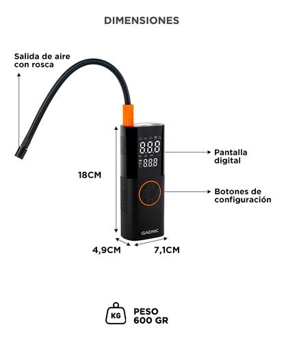Inflador Compresor Inalámbrico Gadnic con Linterna - 5
