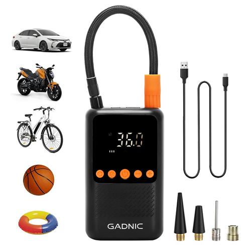 Inflador Compresor de Aire Inalámbrico Gadnic 12V 4000mAh Compacto - 0
