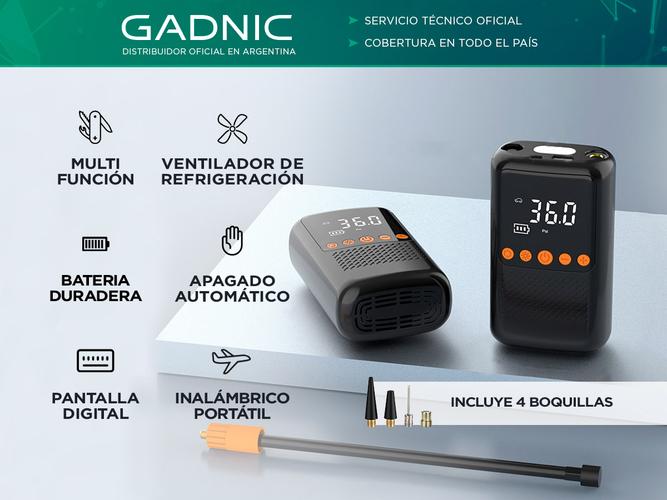 Inflador Inalambrico Gadnic 12V 4000mAh Compacto - 1