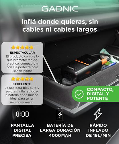 Inflador Compresor de Aire Inalámbrico Gadnic 12V 4000mAh Compacto - 1
