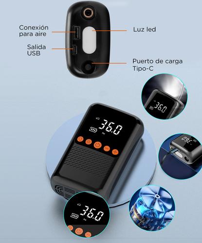 Inflador Compresor de Aire Inalámbrico Gadnic 12V 4000mAh Compacto - 4