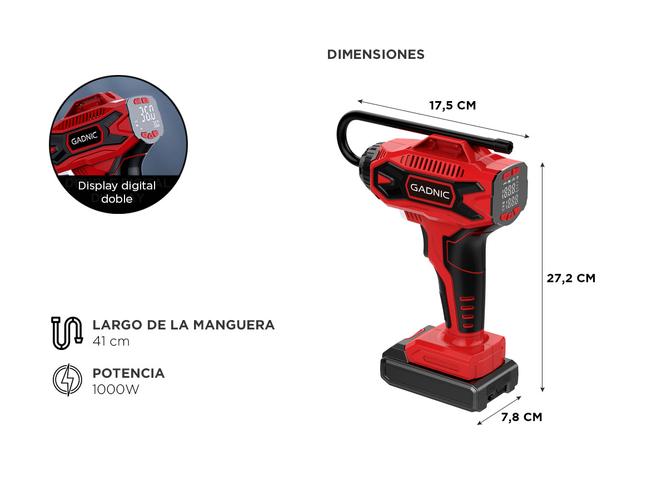 Bomba de Aire Inflador Gadnic Mini Recargable - 5