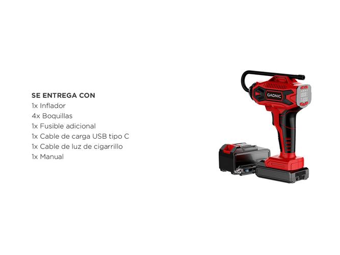 Bomba de Aire Inflador Gadnic Mini Recargable - 6
