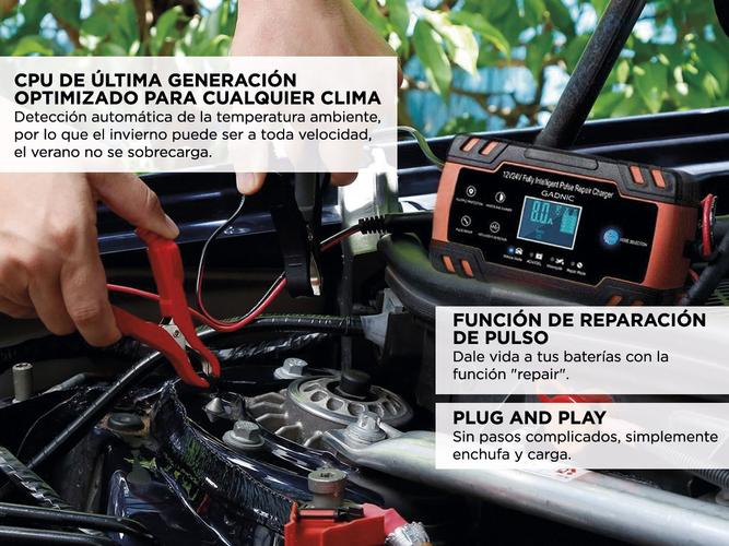 Cargador de Batería Inteligente Gadnic 12 V/8A 24 V/4A  Autos Motos  - 2