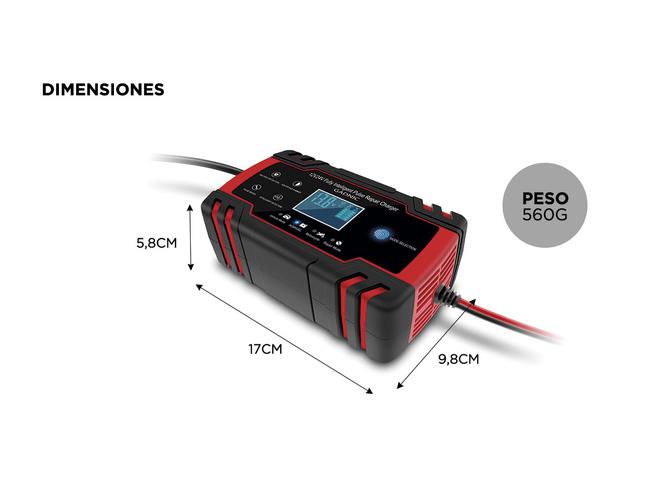 Cargador de Batería Inteligente Gadnic 12 V/8A 24 V/4A  Autos Motos  - 4