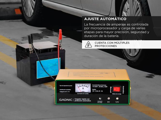 Cargador Automático de Batería Gadnic para Vehículos Tensión 6V 12V - 2