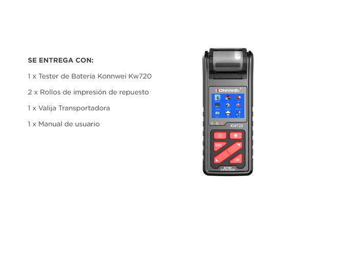 Analizador de Baterías Konnwei Kw720 Con Impresora y Display 6v-30v + Rollos - 5