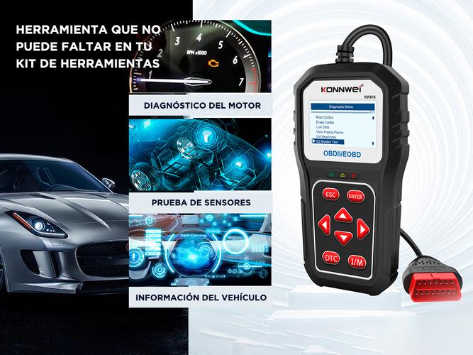 Scanner Automotriz Kw818 KONNWEI OBD2 Multimarca - 4