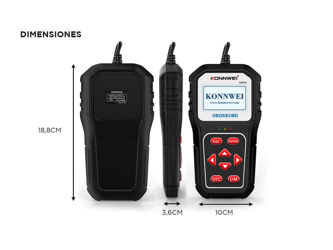 Scanner Automotriz Kw818 KONNWEI OBD2 Multimarca - 5
