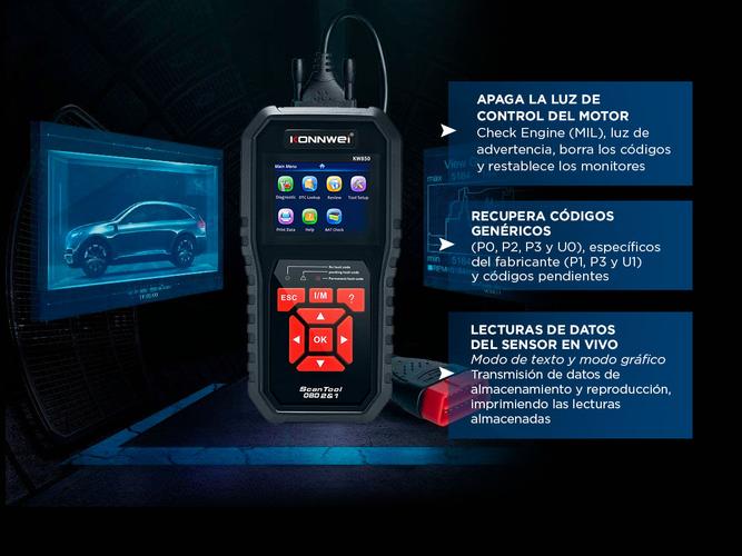 Scanner Automotriz Konwei KW850 Profesional OBD2 Diagnóstico Multimarca  - 2