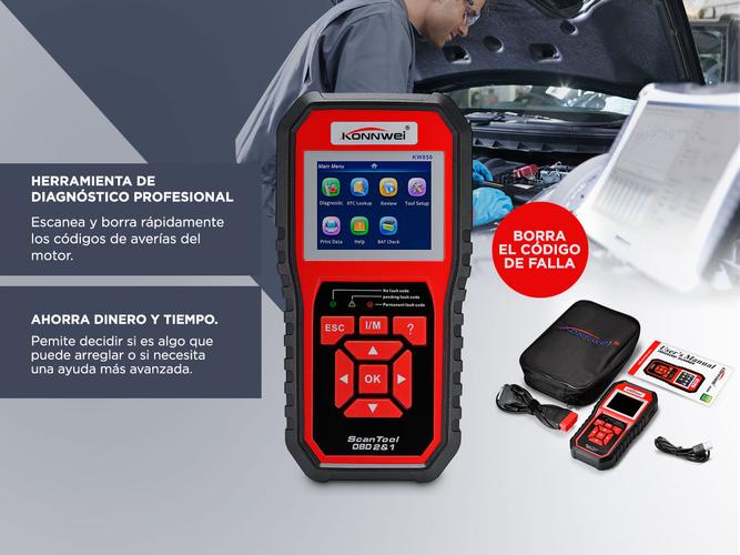 Scanner Automotriz Konwei KW850 Profesional OBD2 Diagnóstico Multimarca  - 3