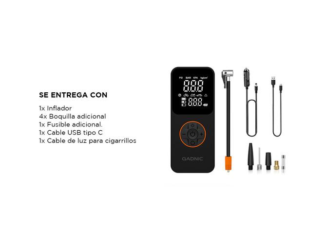 Inflador Inalámbrico Gadnic Portátil - 6