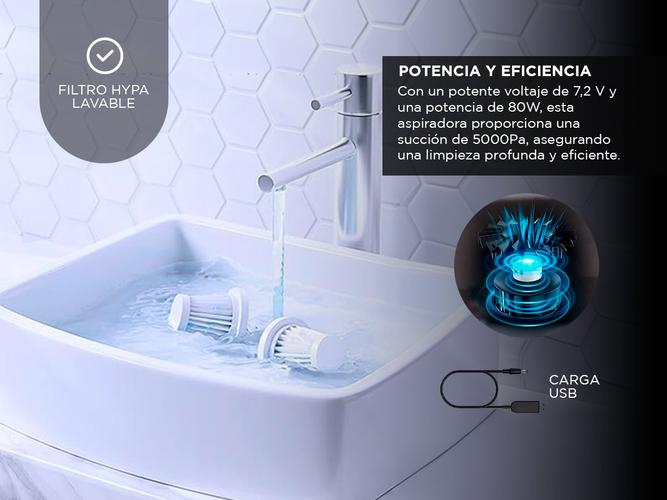 Aspiradora De Mano Inalámbrica Gadnic 80W Multiuso 4 En 1 - 4