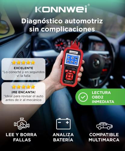 Escaner Automotriz Obd2 Y Analizador de Batería Konnwei KW880 Multimarca Función Battery Match - 1