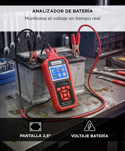 Escaner Automotriz Obd2 Y Analizador de Batería Konnwei KW880 Multimarca Función Battery Match - 4