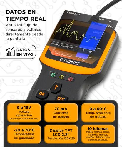 Escáner Automotriz Gadnic OBD2 Universal con Pantalla - 2