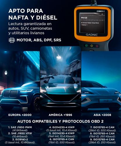Escáner Automotriz Gadnic OBD2 Universal con Pantalla - 3
