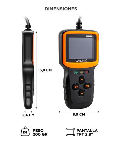 Escáner Automotriz Gadnic OBD2 Universal con Pantalla - 5