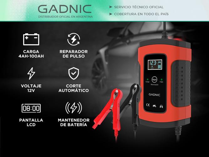 Cargador De Batería Gadnic Para Auto Moto 12V Corte Automático Mantenedor - 1