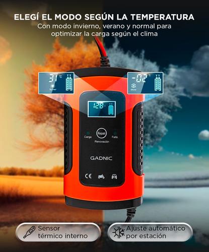 Cargador De Batería Gadnic Para Auto Moto 12V Corte Automático Mantenedor - 3