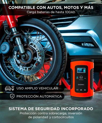 Cargador De Batería Gadnic Para Auto Moto 12V Corte Automático Mantenedor - 4