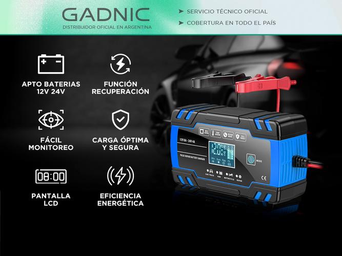 Cargador de Batería Inteligente Gadnic Automatico 12v 8a 24v 4a  - 1