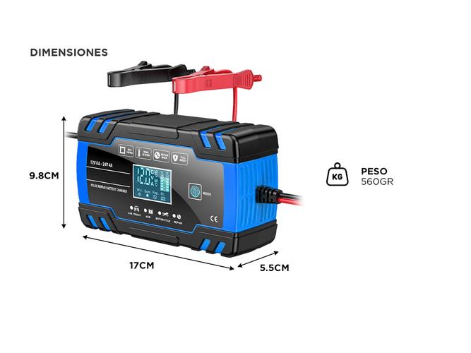 Cargador de Batería Inteligente Gadnic Automatico 12v 8a 24v 4a  - 3