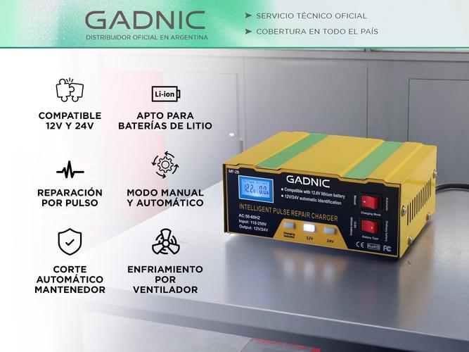 Cargador Inteligente De Batería De Autos y Motos Gadnic Display Digital Apto Gel Ácido Litio - 1