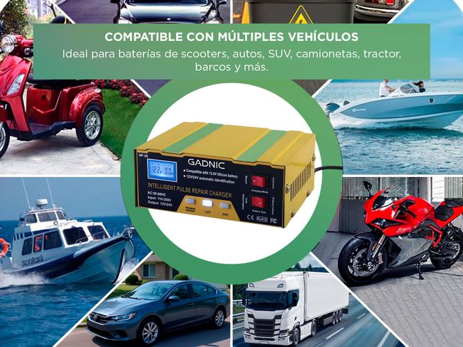 Cargador Inteligente De Batería De Autos y Motos Gadnic Display Digital Apto Gel Ácido Litio - 2