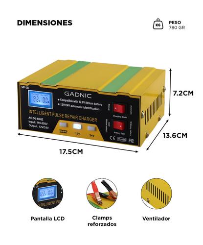 Cargador Inteligente De Batería De Autos y Motos Gadnic Display Digital Apto Gel Ácido Litio - 5