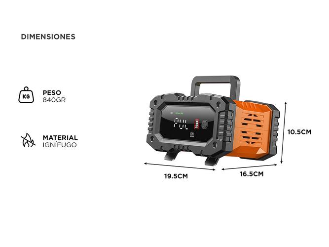 Cargador Inteligente De Batería De Autos y Motos Gadnic CBAT-Armor 12V 24V Mantenedor Portátil Apto Gel Acido LiFePo4 - 4