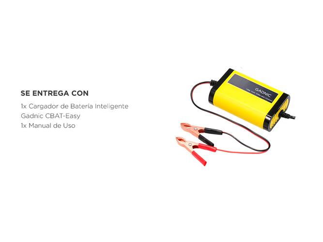 Cargador y Mantenedor De Baterías Auto Moto Lancha Gadnic CBAT-Easy Con Pantalla LED 12 V - 4